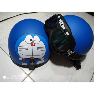 Bộ mũ bảo hiểm Doremon phượt kèm kính