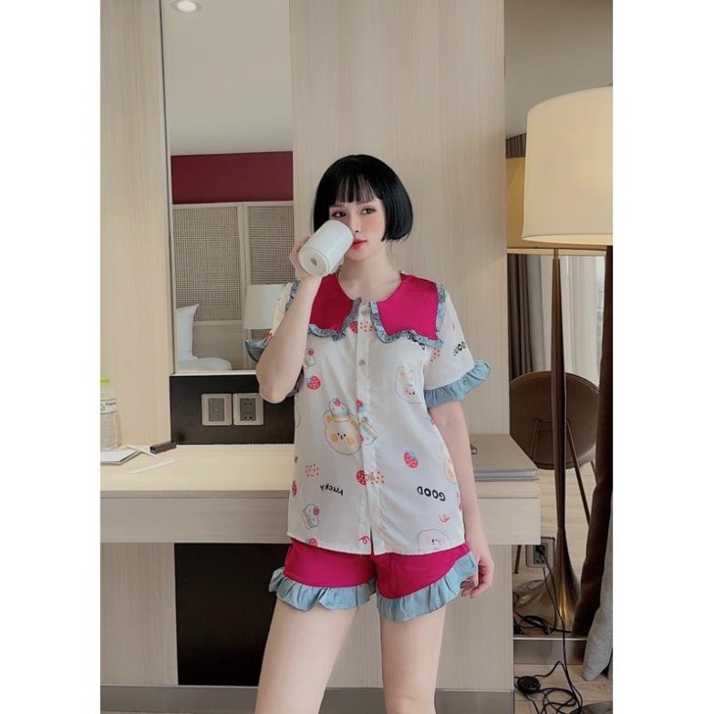 pizam cộc đùi💯 pyjama lụa satin mềm mịn mát ༴