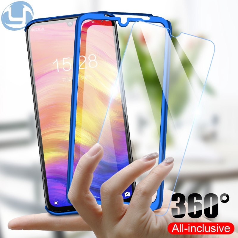 Ốp Điện Thoại Bảo Vệ Chống Sốc 360 Độ Có Kính Cường Lực Cho Xiaomi Redmi 7 7a 8 8a Note 7 8 K20 Pro