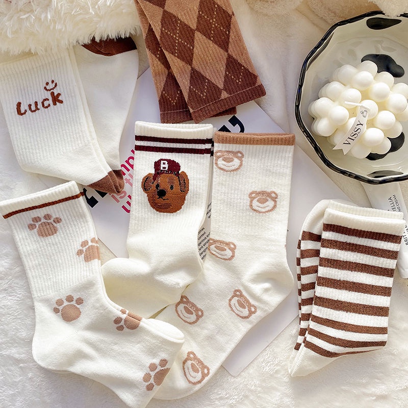 Set Vớ Dài Và Vớ Cao Cổ Phong Cách vintage Hàn Quốc Xinh Xắn