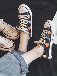 Giày thể thao thấp cổ dáng converse mắt xích