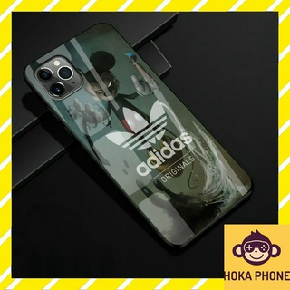 Ốp lưng iphone 7 logo Adidas kính cường lực Hoka cho IP 6 7 8 plus/ X Xs max/ 11 12 13 14 pro max