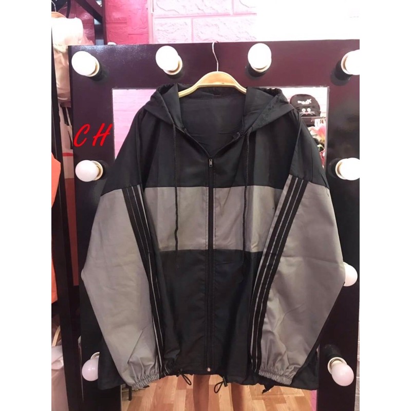 áo khoác gió đu nhẹ 1 lớp phối màu 3 sọc thể thao CH88