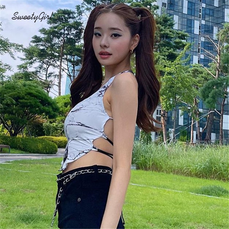 Áo Tank Top Cổ Tròn Hở Eo Thời Trang Quyến Rũ Dành Cho Nữ 2022