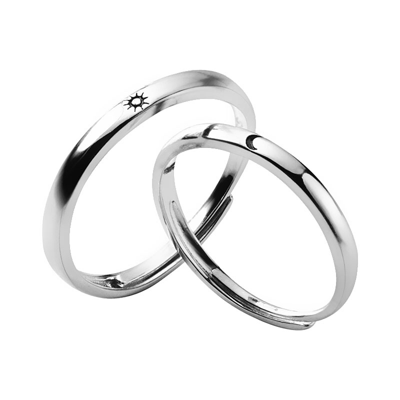 Nhẫn Đôi Bạc Hiểu - Mặt Trăng Và Mặt Trời - BẠC HIỂU MINH NC418S