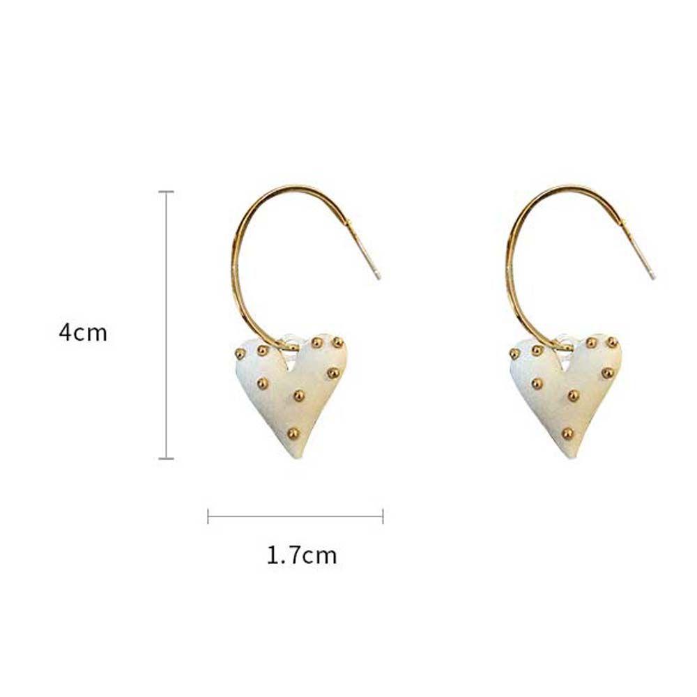 Khuyên Tai Thả Tim VANES1 Kiểu Pháp|Khuyên Tai Kim Loại Hình Trái Tim Nhiều Màu Sắc Thời Trang Cho Nữ