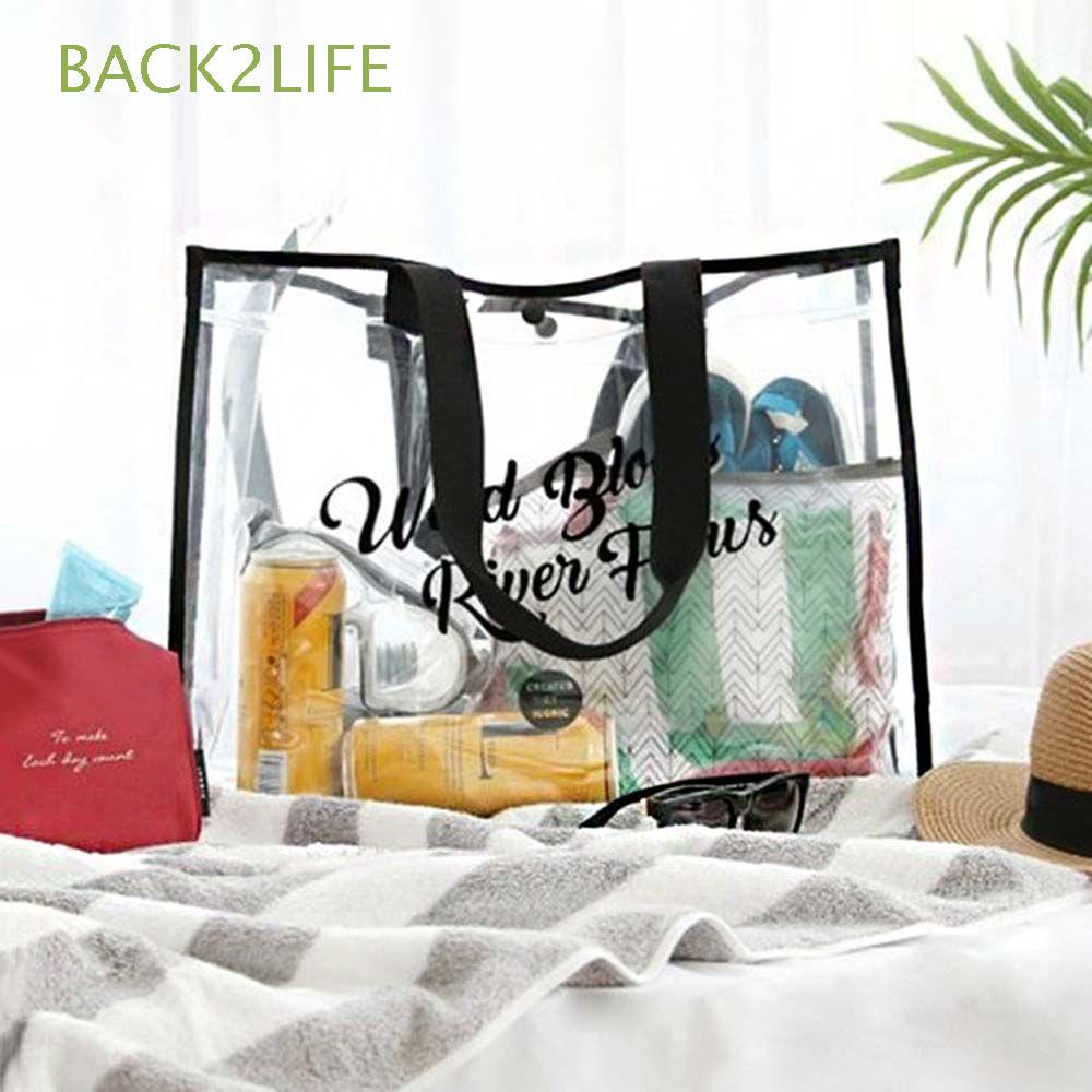 Túi Nhựa PVC Trong Suốt In Chữ 2Life Đơn Giản Đựng Mỹ Phẩm Đi Bơi