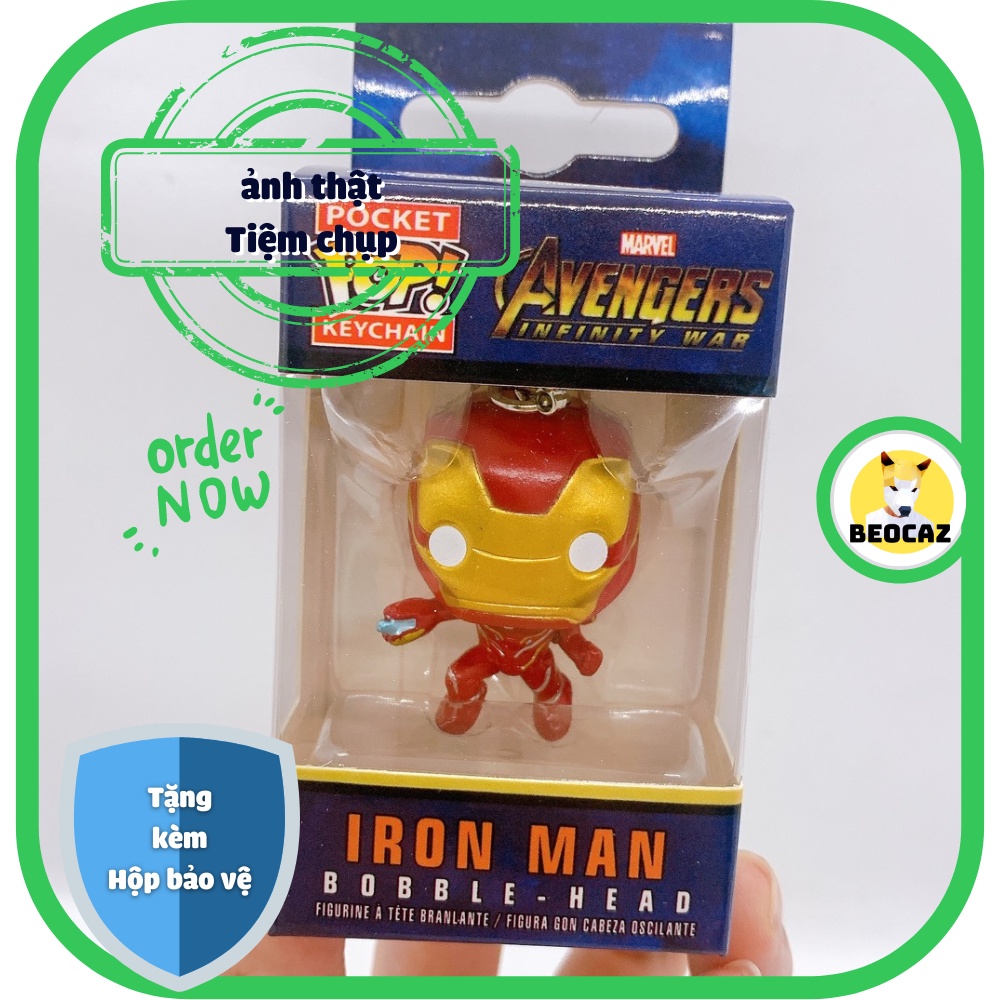 Móc khoá Funko Pop sơn đẹp Iron Man Người Nhện Người Sắt quà tặng key chain Siêu anh hùng Marvel  tiệm Beocaz Le Bron