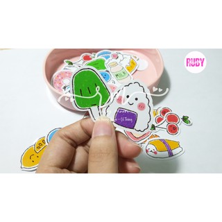 Bộ 36 Sticker nhãn dán Đồ Ăn Sushi