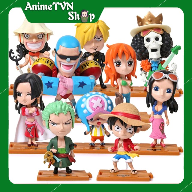 (Có lẻ) Set 10 Mô hình Fingure Anime/Manga One Piece - Đảo hải tặc Phong cách chi bi Siêu xinh