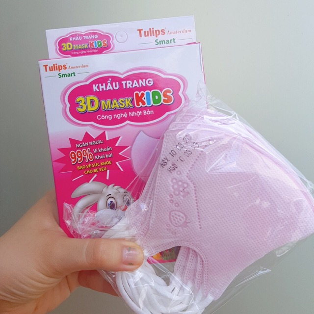Khẩu trang trẻ em 3D Mask Kids Tulips (Hộp 10 cái)