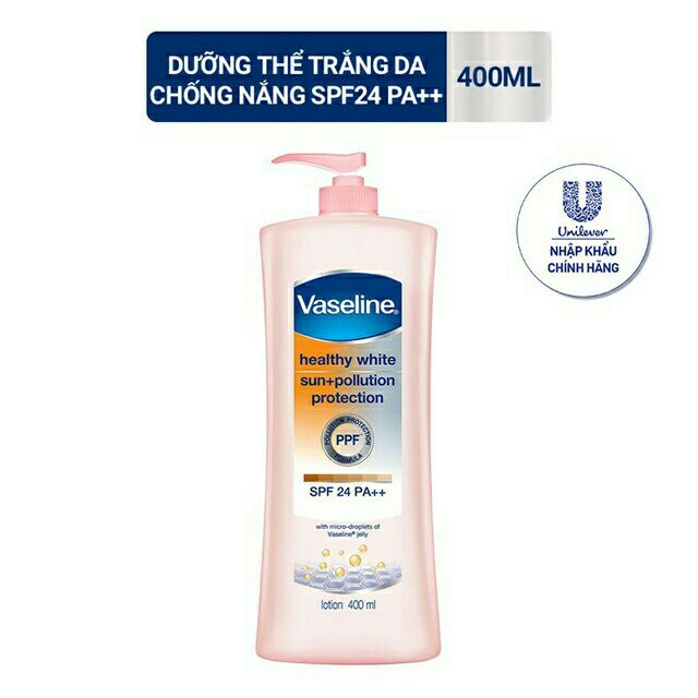 Sữa dưỡng thể Vaseline Trắng da chống nắng 350ml