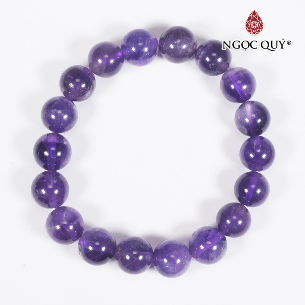 Vòng tay thạch anh tím amethyst mệnh hỏa, thổ - Ngọc Quý