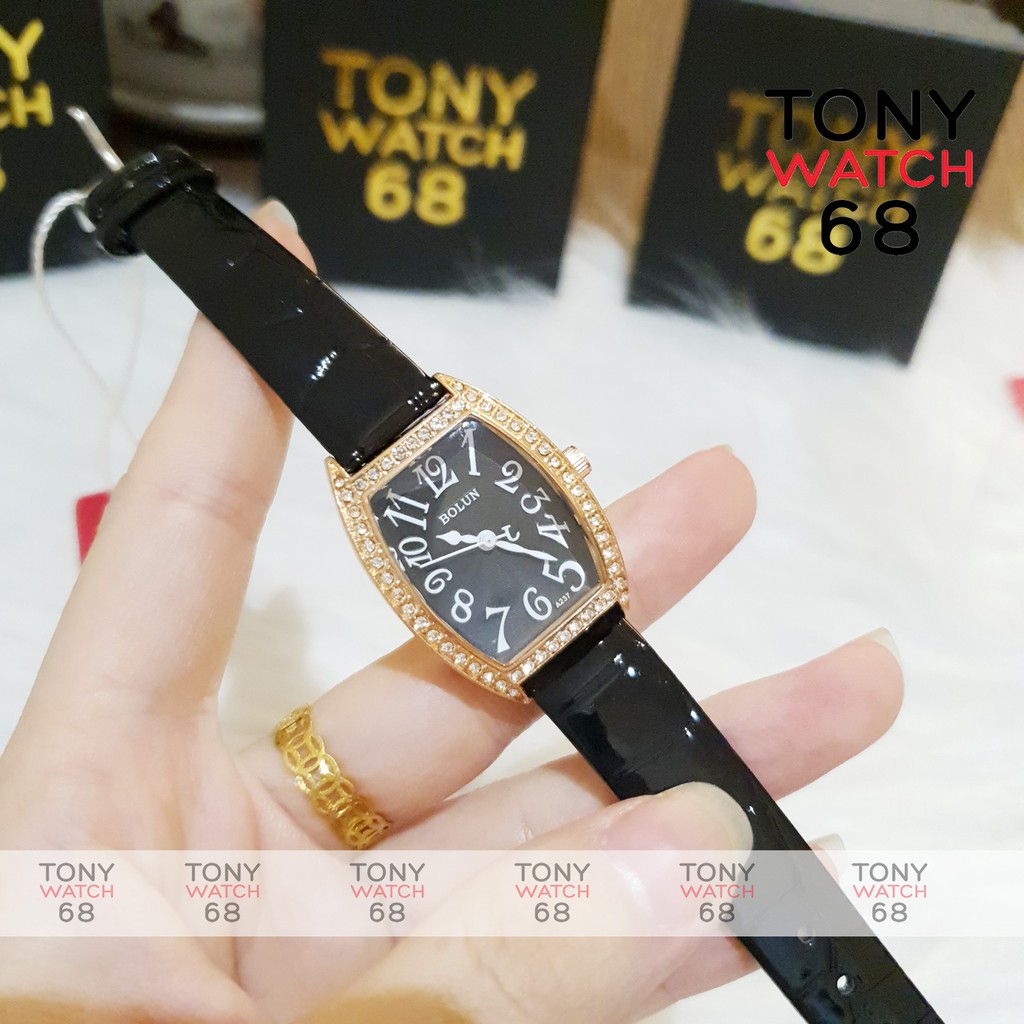 Đồng hồ nữ Bolun bầu dục viền đá chính hãng siêu đẹp chống nước Tony Watch 68