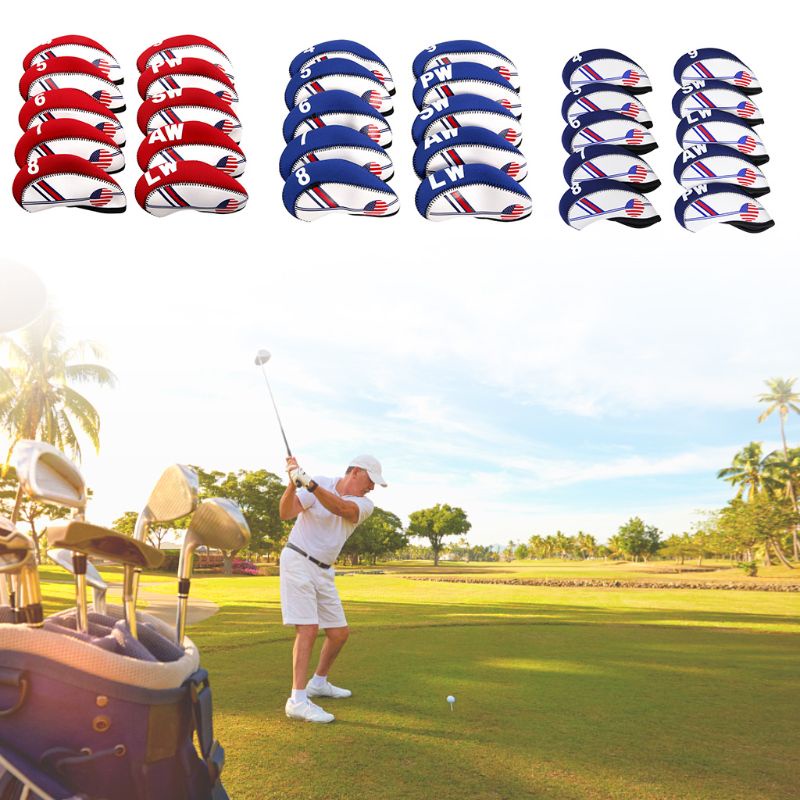 Bộ 10 Bọc Bảo Vệ Đầu Gậy Đánh Golf Bằng Cao Su Tổng Hợp Tiện Dụng