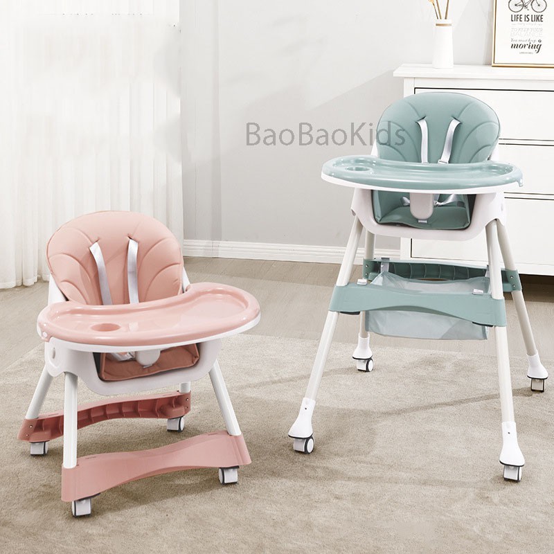 Ghế Ăn Dặm BaoBaoKids Cao Cấp Có Bánh Phiên Bản 2021