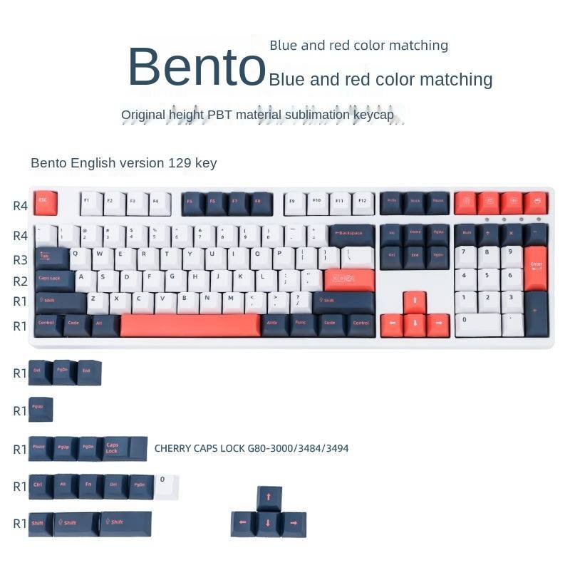 129 nắp phủ bàn phím cơ Keycaps Cherry Profile 61/64/68/75/84/87/96/98/104/108
