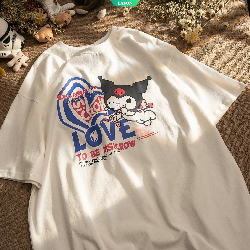 Kuromi Áo Thun Cotton Tay Ngắn Dáng Rộng In Hình Cô Gái Dễ Thương Phong Cách Nhật Bản 2021