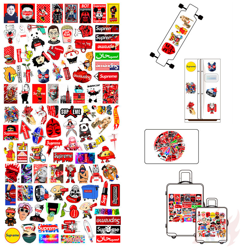 Bộ 100 Miếng Dán Chữ Supreme Chống Thấm Nước