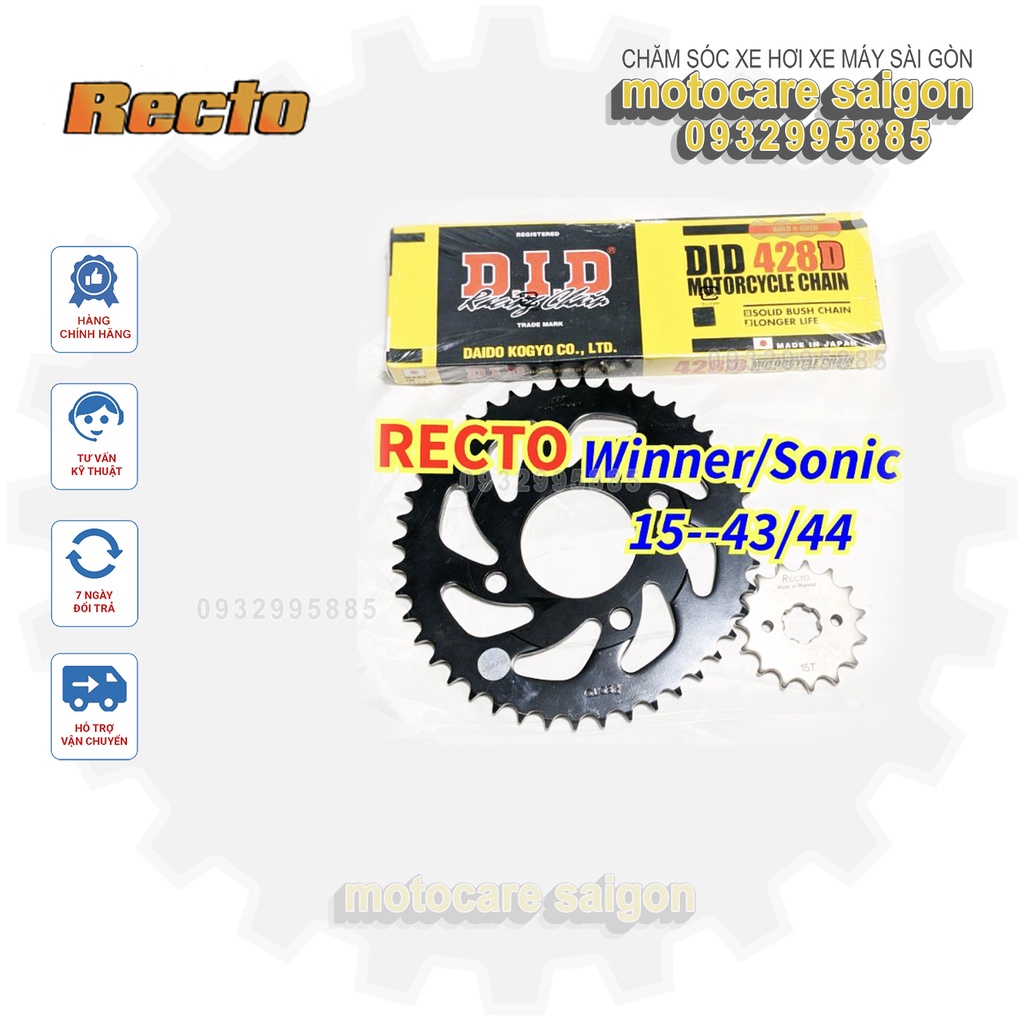 Nhông 15 Recto cho Winner-Sonic hàng chính hãng