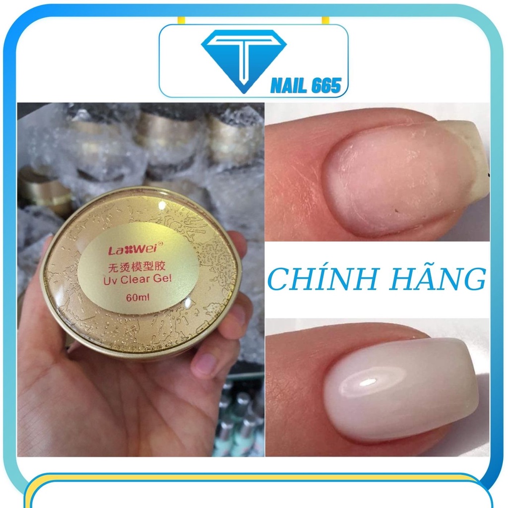 Gel đắp móng nail không nóng LWEL chính hãng , Gel đắp móng nail hũ 60ml cao câp