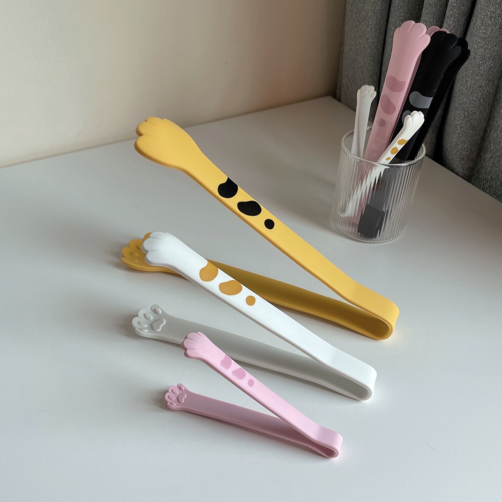 NEW💗🐱 Kẹp Gắp Thức Ăn Hình Chân Mèo Bằng Silicone Cách Nhiệt
