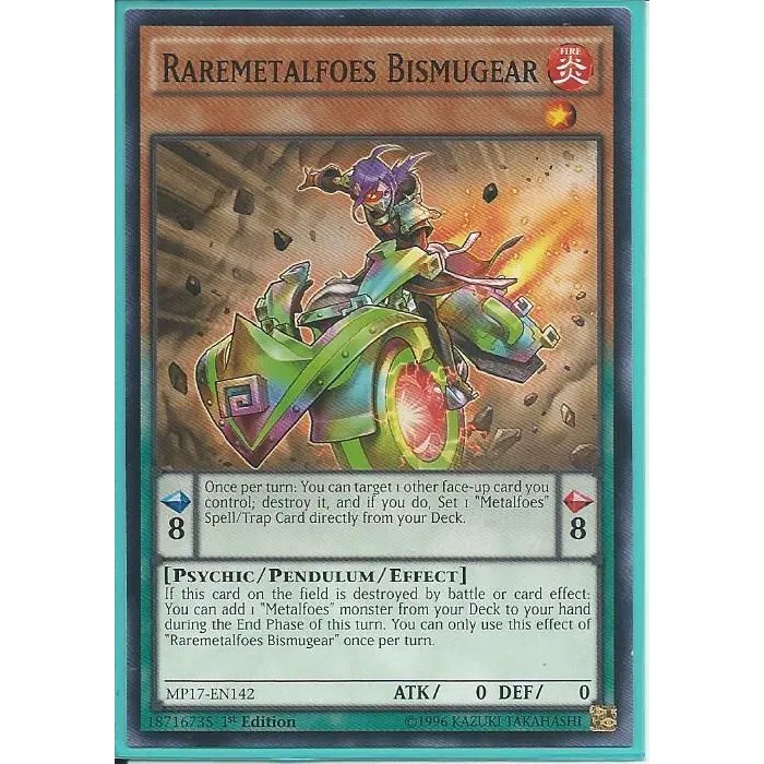 Lá bài thẻ bài Yugioh MP17-EN142 Raremetalfoes Bismugear