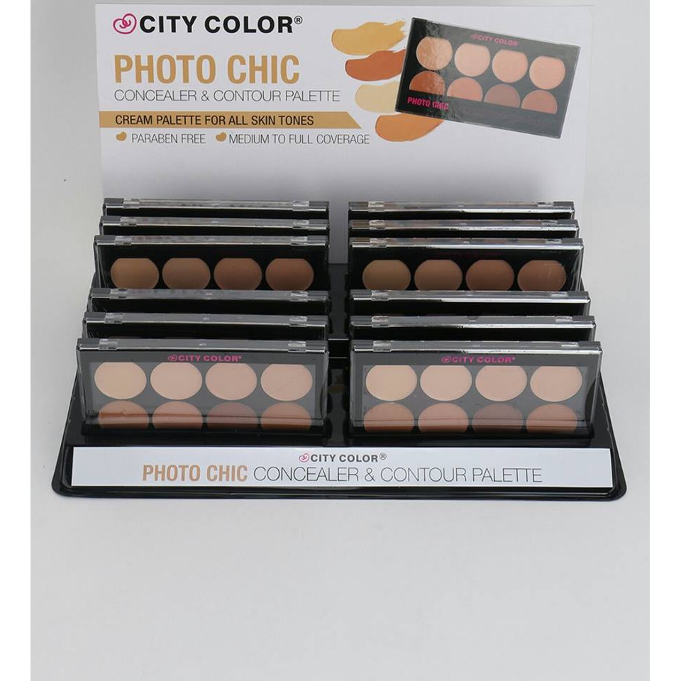 BẢNG CHE KHUYẾT ĐIỂM VÀ TẠO KHỐI CITY COLOR PHOTO CHIC CONCEALER &amp; CONTOUR PALETTE