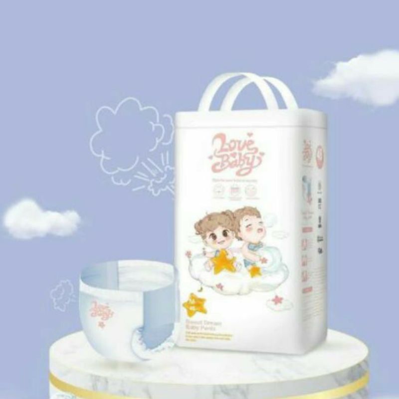 Bỉm dán/quần Love Baby Hữu cơ Nb36/S50/M46/L42/XL38/XXL34
