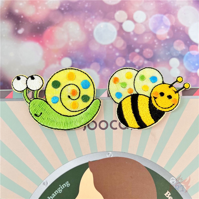 ♥ Sticker Ủi Thêu Hình Côn Trùng Hoạt Hình ♥ 1 Sticker Ủi Thêu Hình Khu Vườn