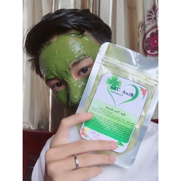 Bột trà xanh Minh Thư, trà xanh Thái Nguyên, bột trà xanh đắp mặt, giảm mụn đầu đen, quầng thâm mắt hủ 40gr