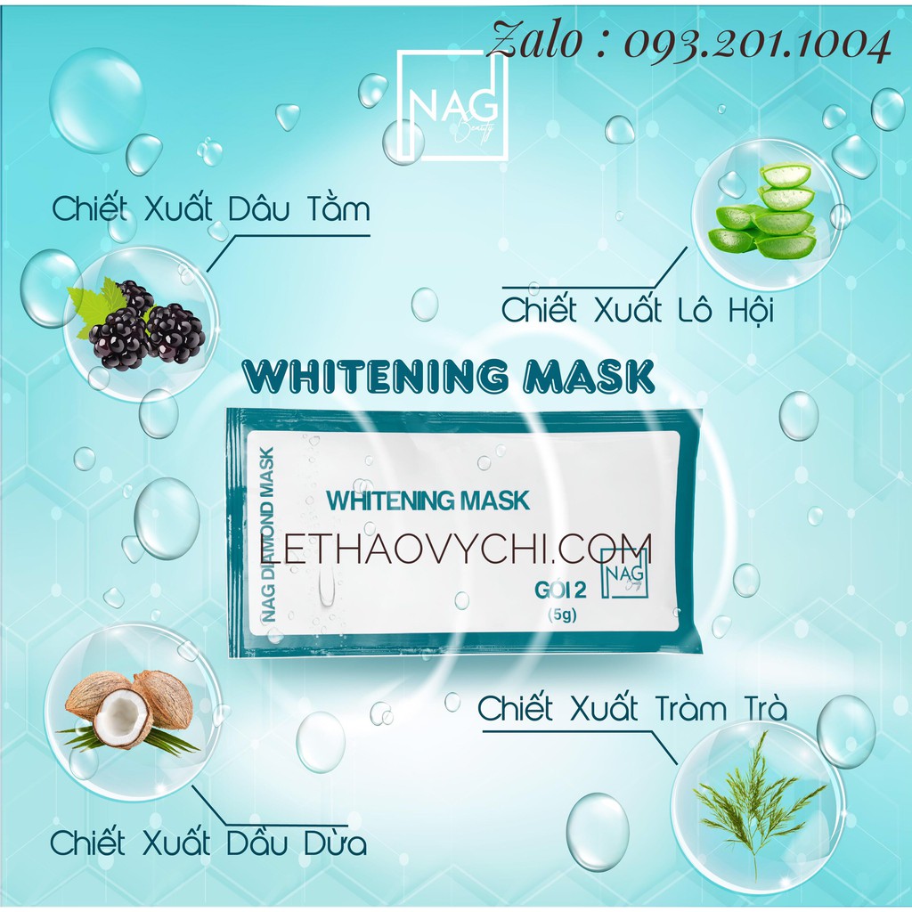 [CHÍNH HÃNG] BỘ ĐÔI MẶT NẠ N.A.G DIAMOND MASK-Thải độc, dưỡng trắng da mặt toàn diện/DETOX MASK-WHITENING MASK | Thế Giới Skin Care