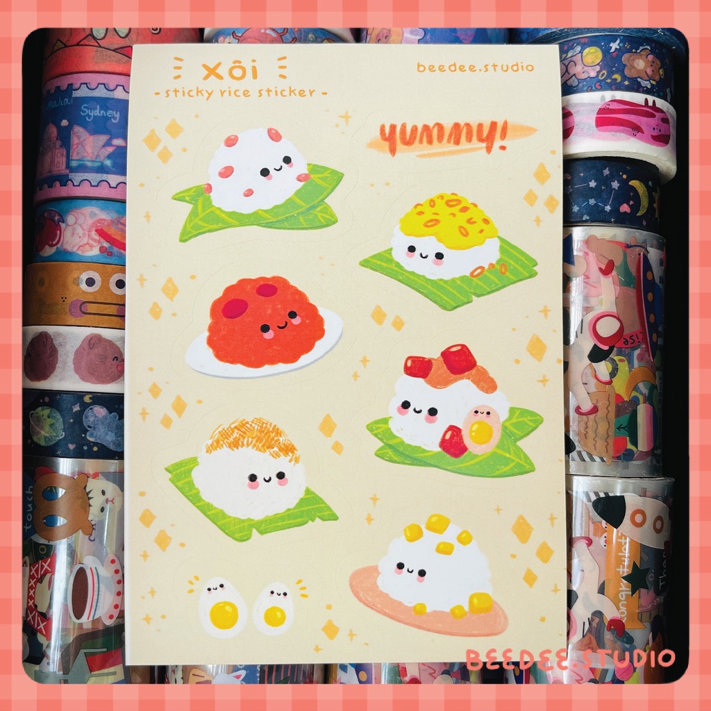 |1| Tấm STICKER DECAL chống nước hình dán dễ thương có thể dán lên kindle | Hàng độc quyền Beedee.studio| - Kindle Hà Nộ