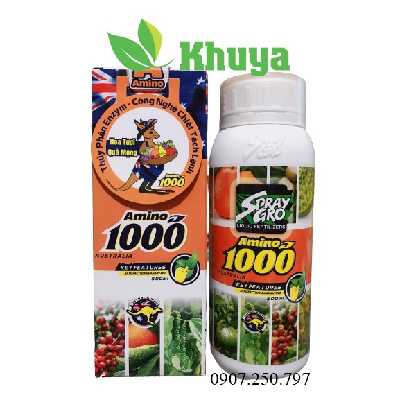 Phân bón lá Toba Amino 1000 chai 500ml Hoa tươi Quả mọng