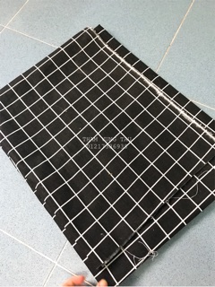 Thảm vãn canvas caro [đen]