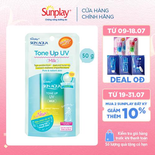  Sữa chống nắng kiềm dầu nâng tông Sunplay Skin Aqua Tone Up UV Milk 50g