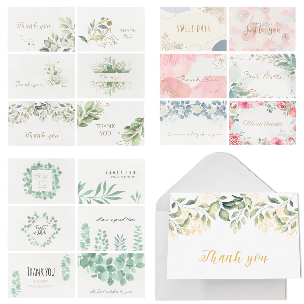 Set 6 thiệp mời với bao thư họa tiết hoa trang trí hội tiệc/đám cưới độc đáo