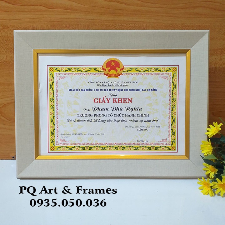 [HL] Khung Bằng Khen A4 (21X30)cm, Giấy Chứng Nhận, Giấy Chứng Chỉ  Khung Ảnh Treo Tường