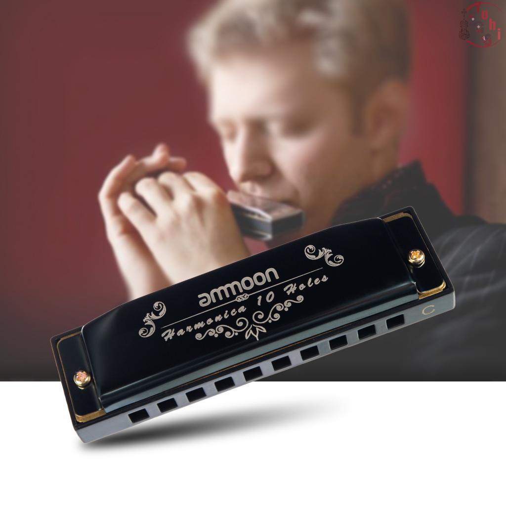 Kèn harmonica 10 lỗ 20 tone kèm túi đựng tiện dụng cho học sinh mới tập thổi