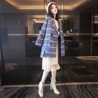 Áo khoác dạ nữ, áo khoác mùa đông, áo khoác nữ dáng dài, áo khoác kẻ,sang chảnh phong cách Hàn quốc