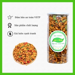 Hạt điều Bình Phước rang tỏi ớt hộp 500gr giòn, thơm, đậm vị đồ ăn vặt cực healthy Golovinshop