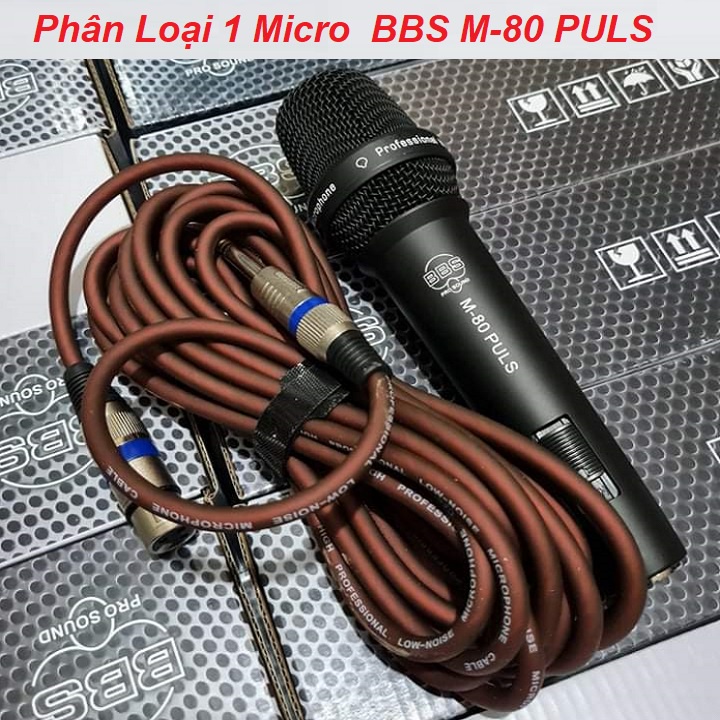 Micro Chính Hãng BBS - M-80 PULS, Chuyên Hát Karaoke Gia Đình, Mic Kiểu Dáng Sang Trọng, Chắc Chắn, Đầm Tay - Siêu Bền