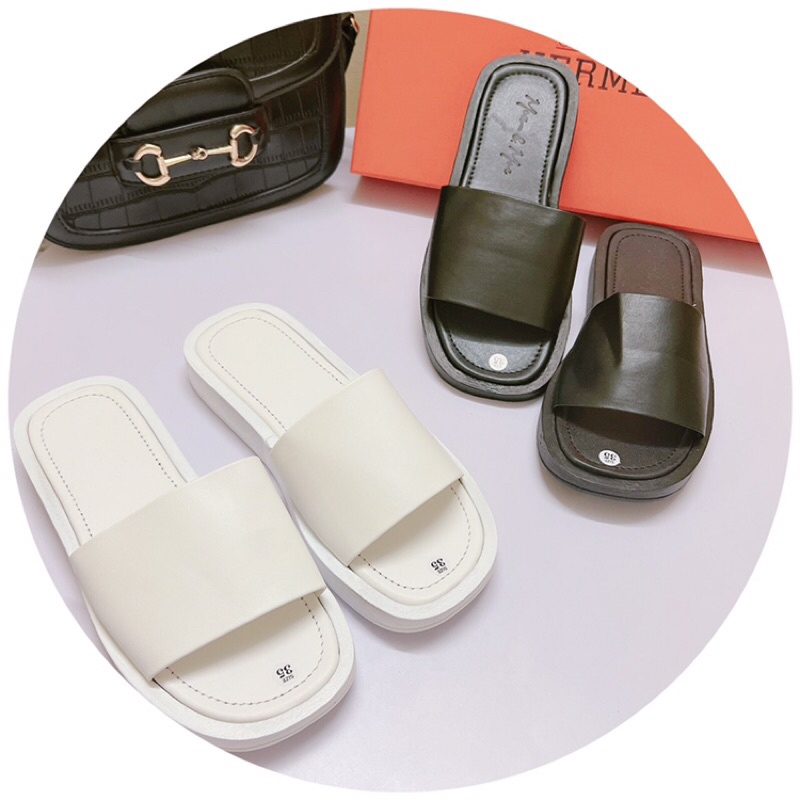 DÉP BÁNH MÌ QUAI BẢN TRƠN DA LÌ ĐƠN GIẢN DỄ ĐI