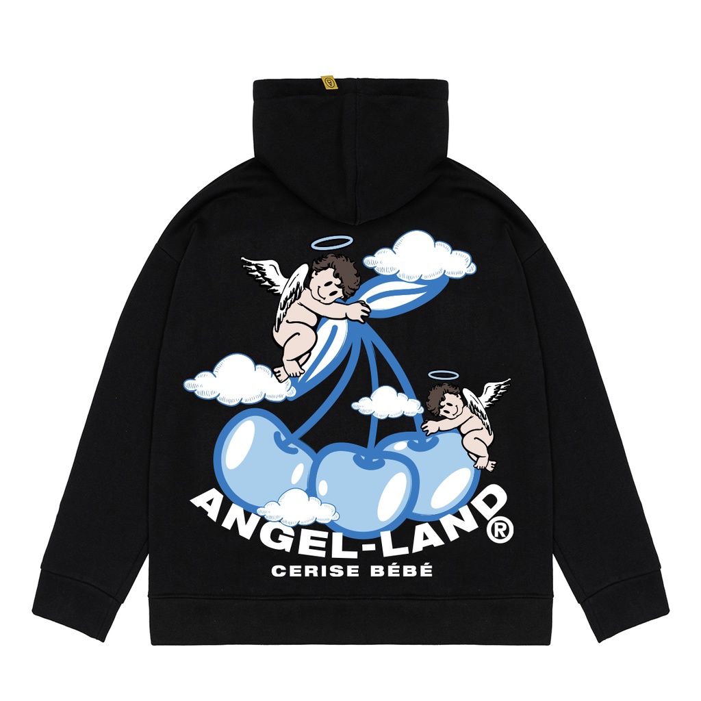 Áo Khoác Hoodie Khoá Kéo Angel-Land CERISE BÉBÉ Màu ĐEN Chính hãng Nỉ Bông [CBZB] | BigBuy360 - bigbuy360.vn