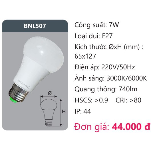 BÓNG ĐÈN LED BULB DUHAL 3W - 5W - 7W - 9W | Bảo hành 12 tháng