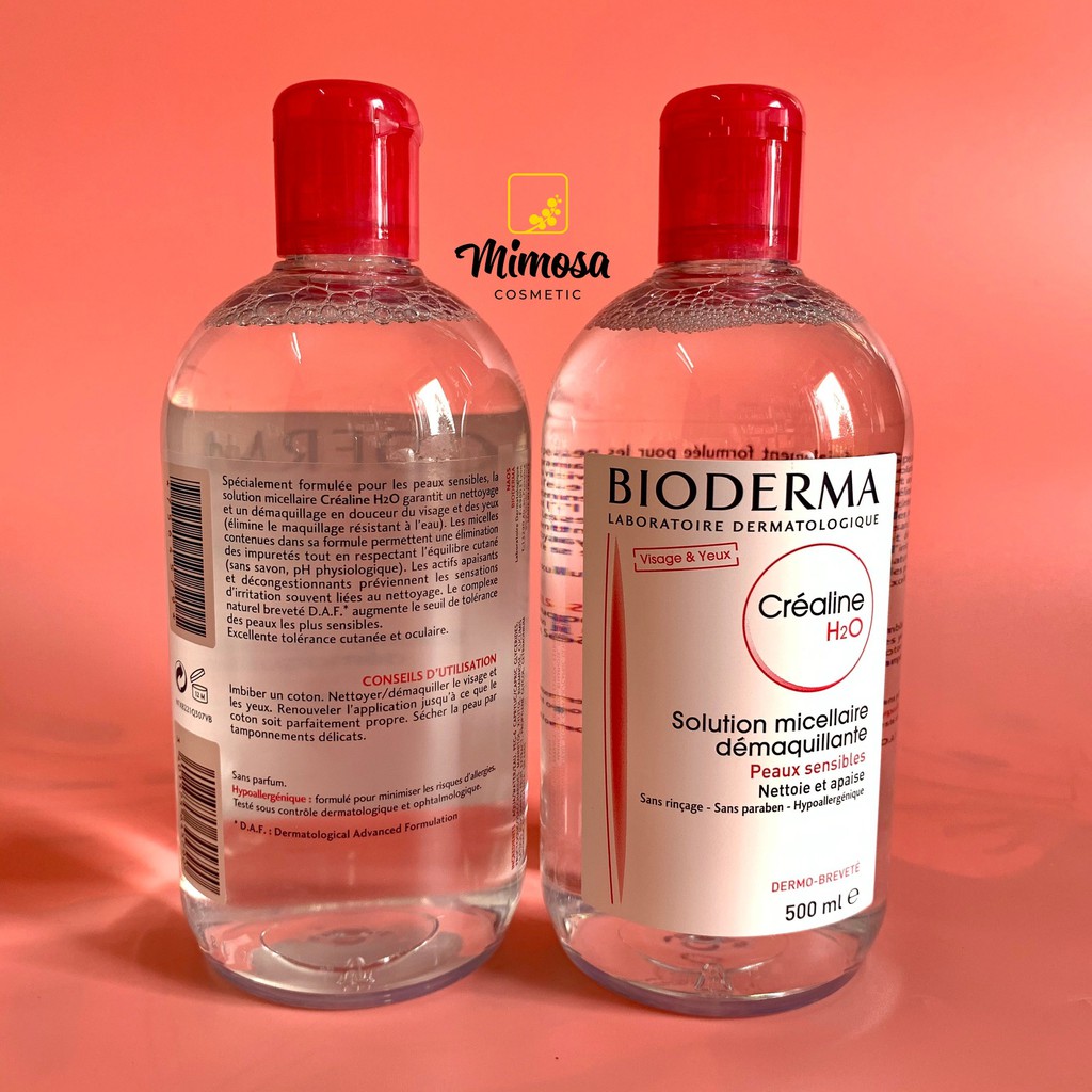 Nước Tẩy Trang Bioderma Sébium Créaline H2O 500ml chính hãng Pháp xanh hồng bản mới nhất