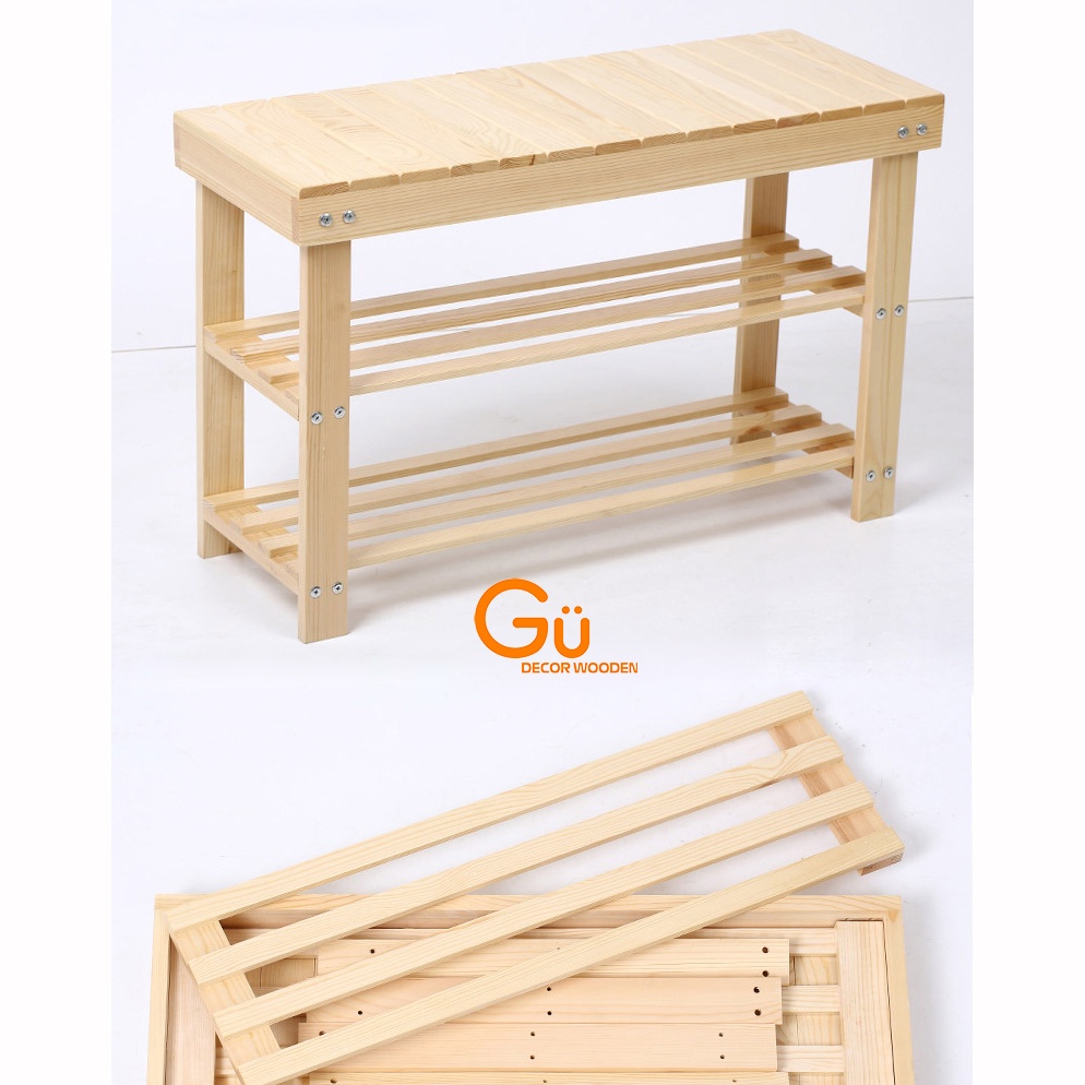 Kệ giày dép, Gía để đồ đa năng 3 tầng tiện dụng - Gu Decor Wooden