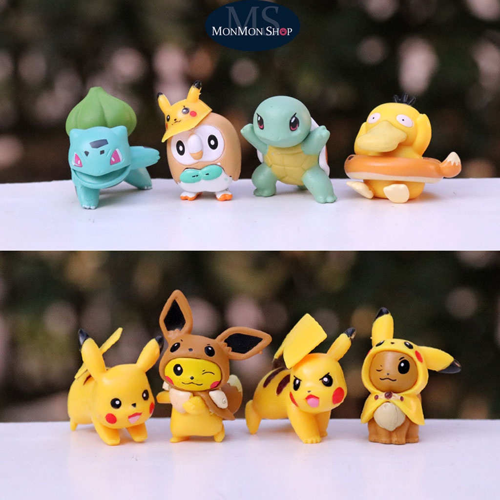 (Hiếm) Mô hình Pokemon Huyền thoại bao gồm Set 8 nhân vật Pikachu dễ thương làm quà tặng cho bé chất lượng đảm bảo
