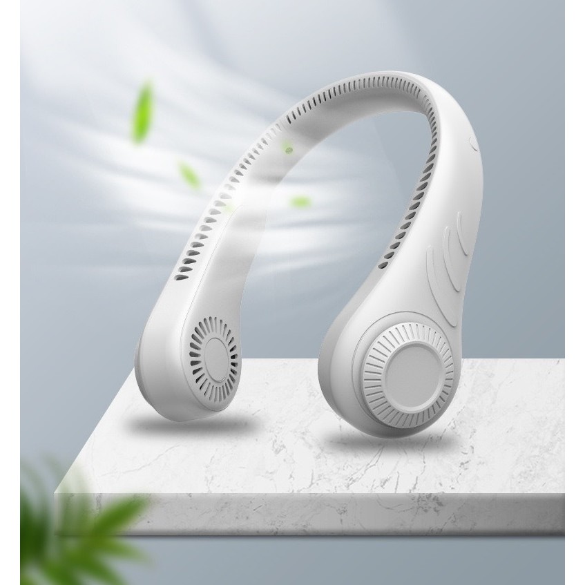 Quạt Đeo Cổ Mini Không Cánh Bladeless Gồm 3 Chế Độ Làm Mát, Phạm Vi Làm Mát Đều, Nhỏ Gọn Và Hiện Đại