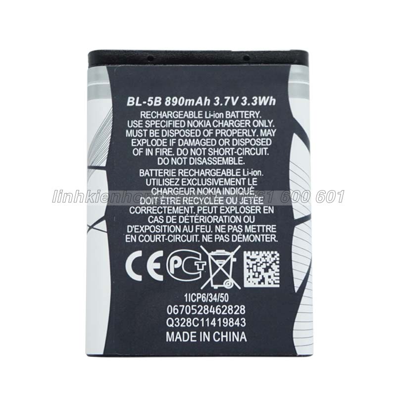 Pin điện thoại Nokia N90 3220 6060 6070 6080 5070 5200 5320 XpressMusic Zin